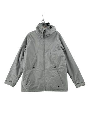 Oakley Anorak Fit Jacket Mens L Gray Ski Snowboard Gorpcore Software Logo Winter